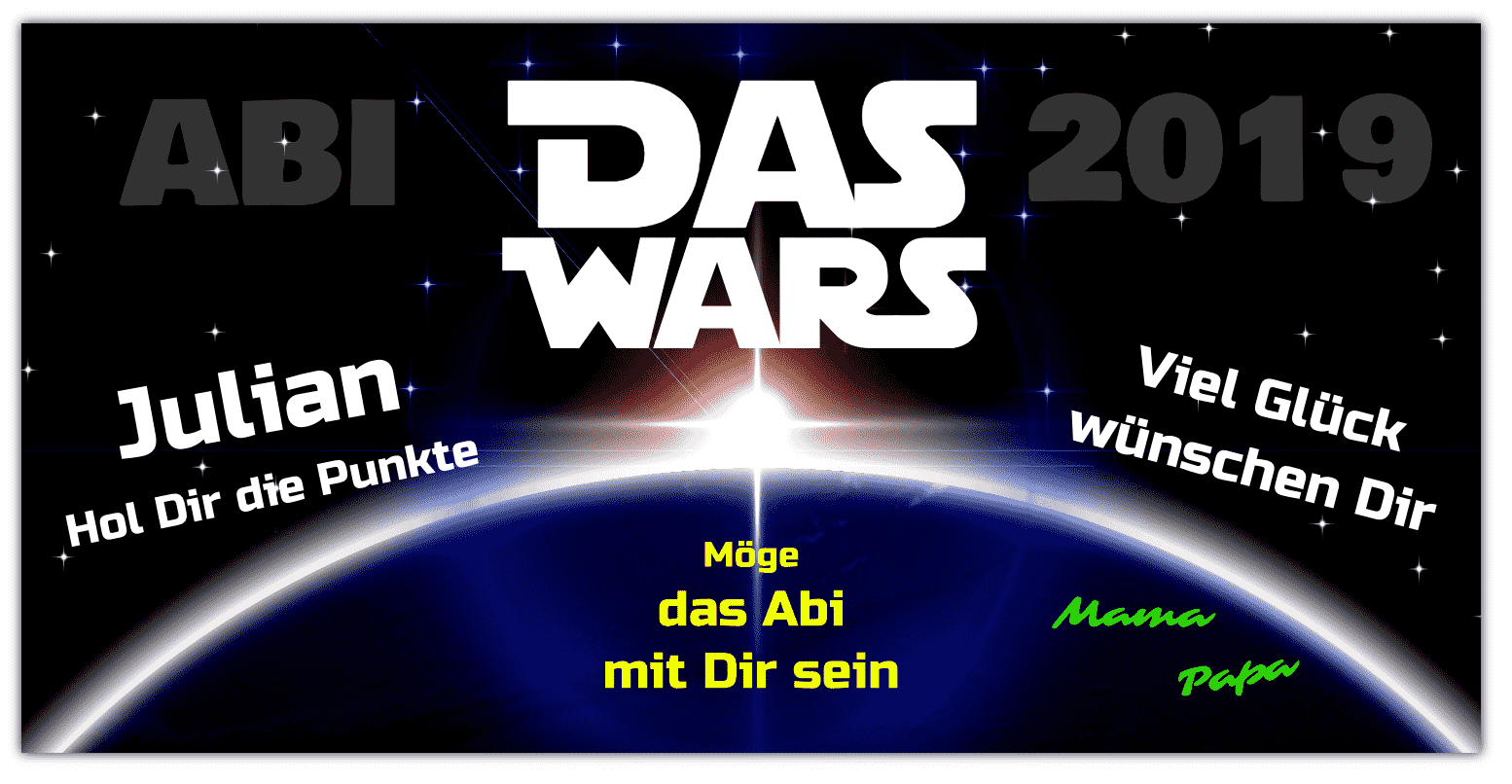 Abibanner "Das Wars" inkl. Saum und Ösen alle 50cm — Foto Nr. 2