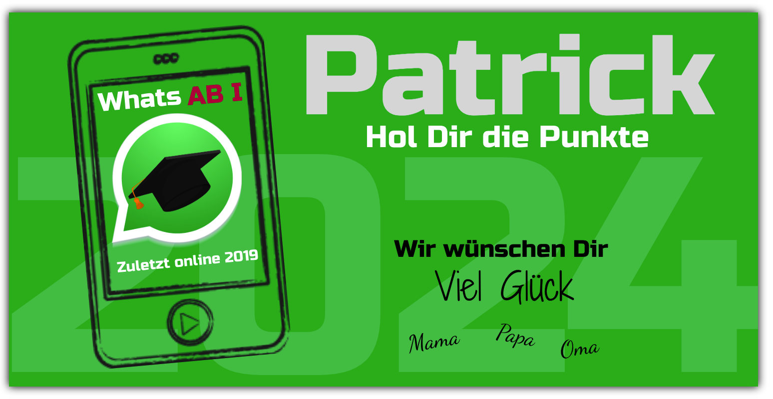 Abibanner "Whatsapp" inkl. Saum und Ösen alle 50cm — Foto Nr. 2