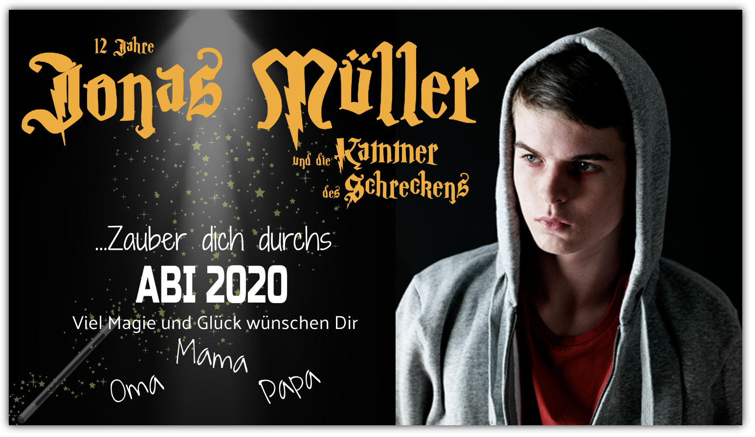 Abi Banner - "Harry Potter Style" inkl. Saum und Ösen alle 50cm — Foto Nr. 2