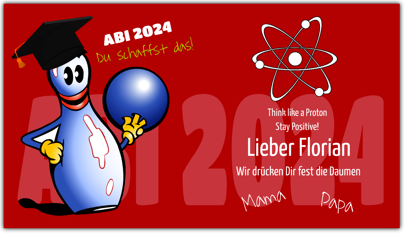 Abiplakat "Proton" mit Saum & Ösen alle 50cm | Wähle aus den Motiven zum anpassen — Foto Nr. 2