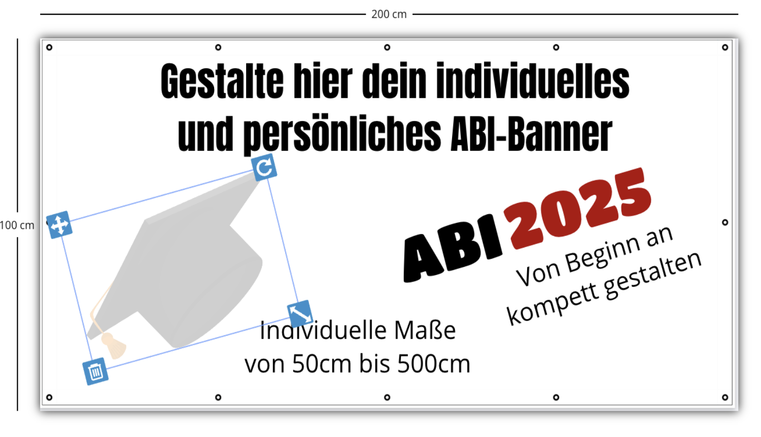 Abibanner - Individuelle Maße | Freie Gestaltung | Hochformat - Querformat - Quadratisch — Foto Nr. 2