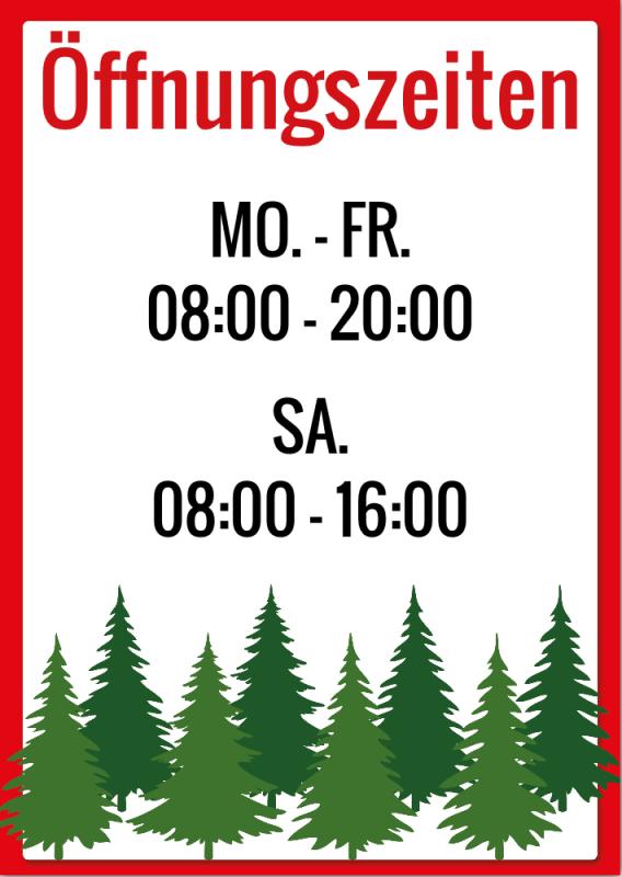 Weihnachtsbaum Verkauf - Öffnungszeiten Banner auf PVC — Foto Nr. 2