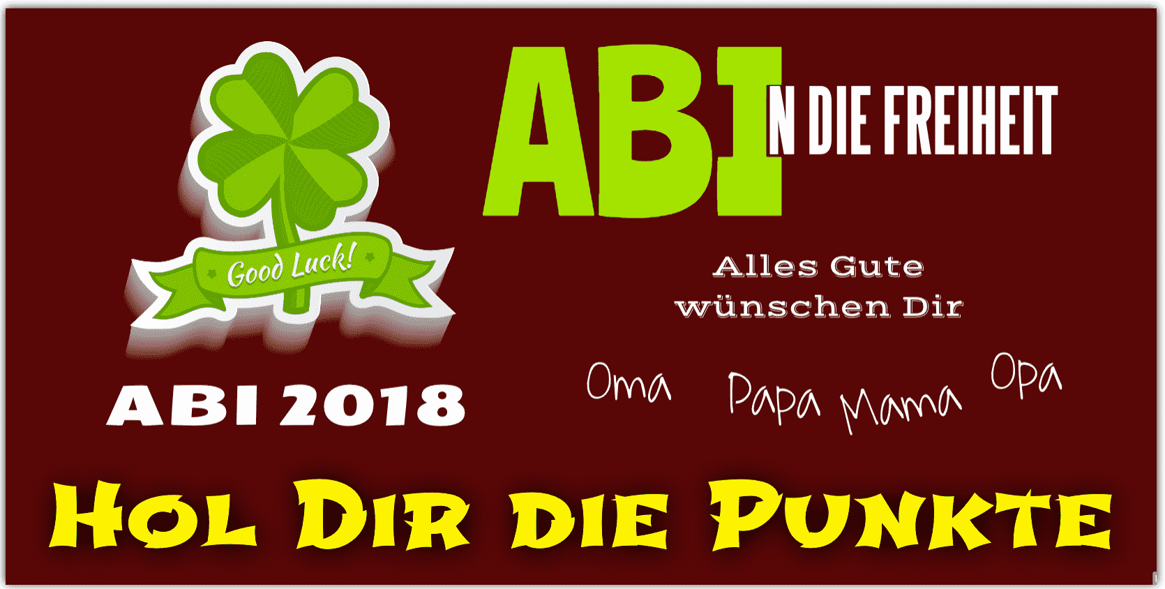 ABI-Banner zum online selbst gestalten inkl. Saum und Ösen alle 50cm — Foto Nr. 2