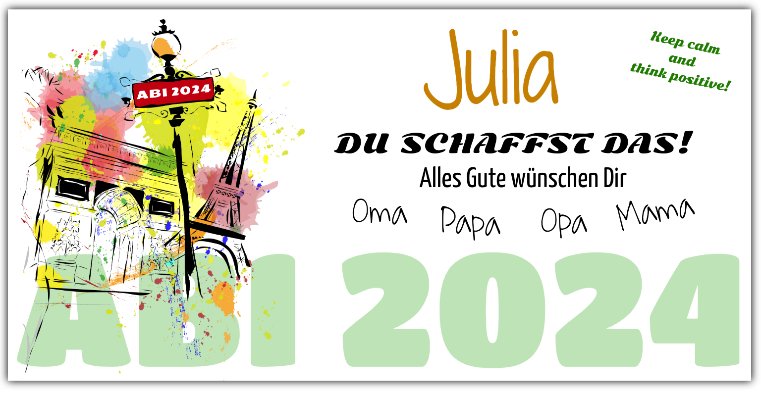 ABI Plakate mit Gratis Vorlagen inkl. Saum und Ösen alle 50cm
