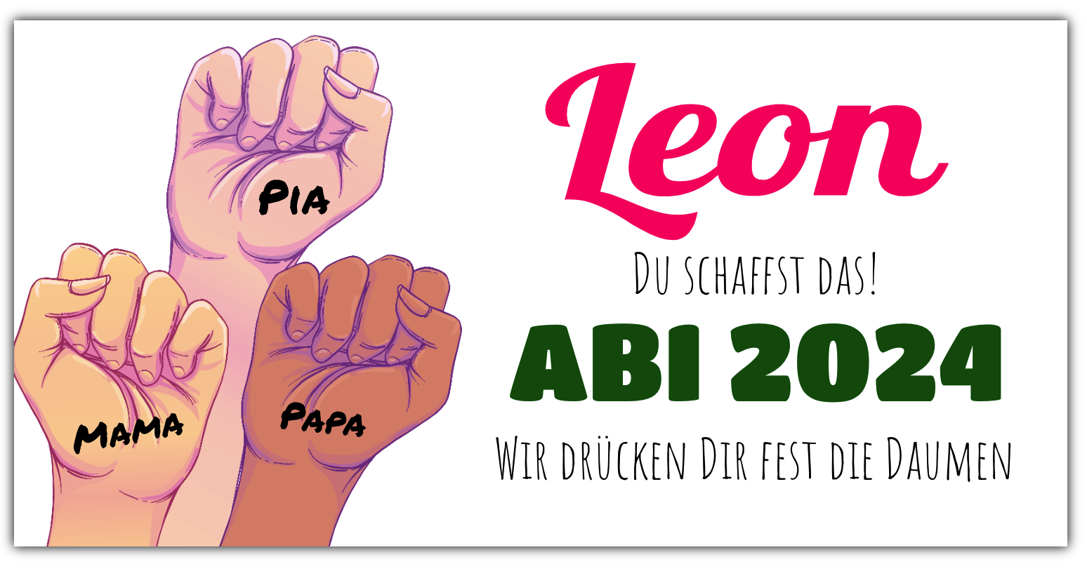 ABI Banner-Daumen drücken - inkl. Saum und Ösen alle 50cm — Foto Nr. 2