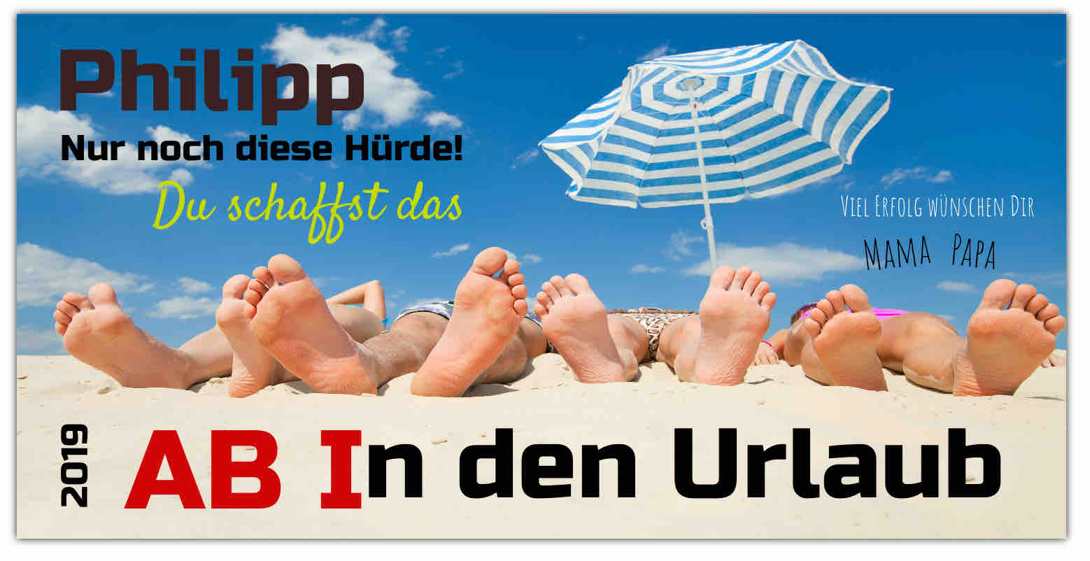 ABI Banner "Ab in den Urlaub" inkl. Saum und Ösen alle 50cm — Foto Nr. 2
