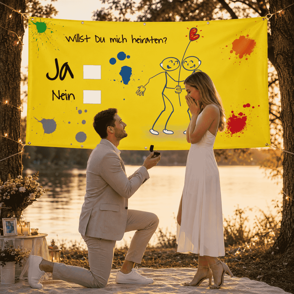 Heiratsantrag - verschiedene Motive - Montagefertig